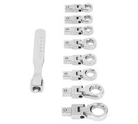 Yechiry Jeu de Clés Polygonales, 9 Pièces liquet Interchangeable pour Espaces Restreints avec Finition Chromée