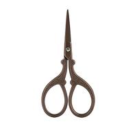 Yechiry Mini Ciseaux Communs Marron foncé, Outil de Coupe au Design Vintage pour la Couture, 3,5", 1 Paquet (Petits ciseaux dorés marron)