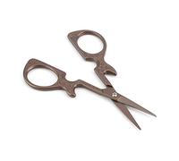 Yechiry Mini Ciseaux Communs Marron foncé, Outil de Coupe au Design Vintage pour la Couture, 3,5", 1 Paquet (ciseaux de guitare marron)