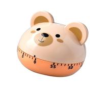 Yechiry Minuterie de Cuisine Mécanique en Forme d'animal de Dessin animé, Minuterie Manuelle Précise de 60 Minutes pour Enfants, Plastique Léger (Motif d'ours)