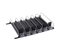 Yechiry Organisateur Automatique de Poussoir de Boissons, Distributeur de Canettes Durable à Glissement Réglable pour Réfrigérateur, Gain de Place, 6 Unités Noir (31CM)