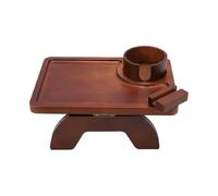 Yechiry Plateau D'accoudoir de canapé Pliable, Table D'accoudoir de canapé en Bois avec Support de Téléphone Rotatif à 360° et Porte-gobelet pour Collations, Boissons, Livres (Brown)