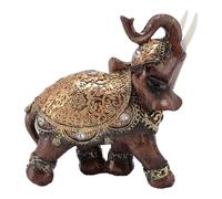 Yechiry Statuette d'éléphant, Ornement de Bouddha de Richesse et de Chance, Sculpture de Cérémonie Marron pour Meuble TV et Décoration d'entrée (Taille Moyenne 3,8x6,3 cm)