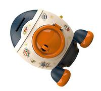 Yechiry Tirelire Fusée Dessin animé Tirelire Multifonction pour Enfants Cadeau en Plastique 480g (Morandi Bleu)