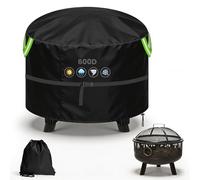 YedZen Housse Brasero 80cm Rond, 600D Oxford PU Imperméable avec 1,5 Msangles à Boucle, 3 Boucles Coupe-Vent et 2 Poignées, Housse de Protection pour Brasero, Panier à Feu, Diamètre 81x50cm