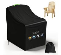YedZen Housse pour Fauteuil Adirondack, 76x83x99cm, Oxford 420D avec Revêtement PVC Imperméable, Cordon de Serrage et Poignée Réflective, Résistante aux UV pour Adirondack et Fauteuil d'Extérieur
