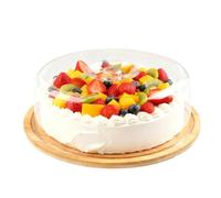 YedZen Plateau à Gateau avec Couvercle, 10inch Cloche a Gâteaux en Bois avec Transparent PS Dôme et Plateau, Ronde Plateau a Gateau avec Cloche pour Pâtisserie, Dessert, Gâteau