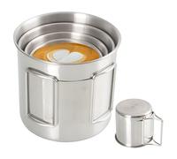 Yeeda Lot de 4 gobelets à pinte en acier inoxydable avec poignées - Bouteille de bière durable et incassable pour camping