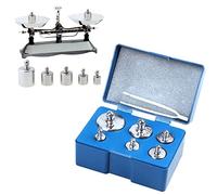 Yeeda Lot de 6 poids d'étalonnage - 5 g - 100 g en acier - Kit de poids d'étalonnage pour balances de classe M2 avec pince à épiler et étui pour poids pédagogique et scientifique