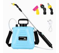YEEJUAK Pulvérisateur à pression, pulvérisateur électrique de jardin 8 l, avec batterie de 1200 mAh et 4 modes de pulvérisation, seringue à pression sans fil avec bandoulière pour jardin, plantes