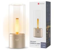 YEELIGHT Lampe de Chevet Sans Fil, Veilleuse d'ambiance Portable, Lumière Ambrée Chaude 1800K, Recharge USB-C, Variation par Rotation, Mode Respiration Bougie, Lampe à Batterie pour Maison, Table, Bar