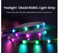 Yeelight Obsid Extension de ruban lumineux RGBIC 1 m - Extension d’éclairage d’ambiance et d’ambiance intelligente RGBIC LED pour pièce, téléviseur, bureau et installation de jeu