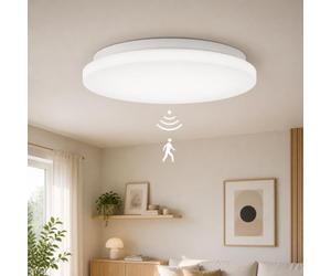 Yeelight Plafonnier LED avec Détecteur de Mouvement Radar, 12 W, IP44 Étanche, 4000 K Blanc Naturel, Plafonnier pour Salle de Bain, Chambre, Couloir, Garage et Grenier, Ø 26 cm