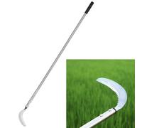 YEELOR Faucille de désherbage, Faucille d'herbe en Acier avec Lame dentelée à Double Tranchant, Fouet à Gazon télescopique, Faucille d'herbe Debout, Outil de Jardin léger à Long Manche pour Jardin
