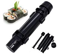Yeelua Kit de rouleau à sushis multifonction Bazooka - Rouleau à sushi - Moule à sushis pour DIY - Multifonctions - Viande de légumes - Noir