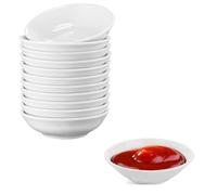 Yeenano Bols à Sauces,12 Pièces Rond Bols à Sauce Soja,Coupelle Aperitif,Mini Trempage Coupelle Soja,Bols à Collation,Réutilisable Petit Soucoupe,Bols à Dessert,pour Collation,Ketchup,Trempage,Fruits