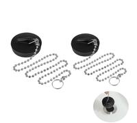 Yeenano Bouchon D'évier,2 PCS Bouchon Evier Cuisine Universel,Baignoire avec Chaîne en Acier Inoxydable,Bouchon Baignoire pour Évier de Cuisine,Salle de Bain (Taille 42 mm à 45 mm,Chaîne 45 cm)
