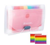Yeenano Classeur avec 13 Poches Extensibles Onglets Couleur,Classeur Fiche Bristol, Trieur,Liseuse Couleur,Porte Document,for Receipts,Small Documents,Card Box,Tickets,Receipt,School,Office,Household