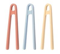 Yeenano Pinces Cuisine Silicone Alimentaire,3 PCS Mini Pinces Pince Alimentaire Antidérapante Pince Portables Antidérapantes pour Fruits Cuisiner Griller Motricité Fine Grille Pain Légère Collations