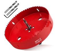 Yeepeo Scie Cloche 150mm, HSS M42 Bi-Métal Scies-cloches Bois 1 Pièce Rouge | Scie à Trous Avec Adaptateur et Foret de Centrage, idéale pour Bois, Plaque de Plâtre, Cloison Sèche, Plastique