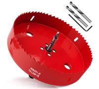 Yeepeo Scie Cloche 160mm, HSS M42 Bi-Métal Scies-cloches Bois 1 Pièce Rouge | Scie à Trous Avec Adaptateur et Foret de Centrage, idéale pour Bois, Plaque de Plâtre, Cloison Sèche, Plastique