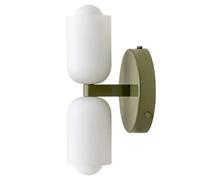 yeeplant Applique murale à double tête style français crème, éclairage mural vintage en métal vert pour chambre à coucher, salon, chevet, 23 x 12 cm