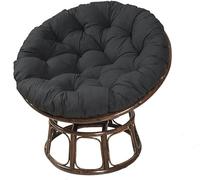 YeGang Papasan Coussins de Chaise Ronds, Doux Épais Coussin Fauteuil Papasan Coussin Fauteuil Rotin pour Jardin ExtéRieur, Balcon Et Salon (80x80CM,Le Noir)