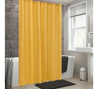 YEGRFJIS Rideau de Douche Jaune Uni 180x200cm(LxH) - Tissu Imperméable Anti-Moisissure Rideau de Bain, Lavable en Machine Rideau de Douche et Rideau de Bain avec Crochets