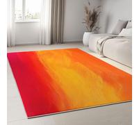 YEGRFJIS Tapis Abstrait Coucher de Soleil 210x300cm Lavable Antidérapant Poils Courts Rouge Orange pour Salon Chambre Couloir Salle à Manger Pliable Machine à Laver Doux