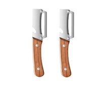 YEJAHY Lot de 2 Éplucheurs en Acier Inoxydable, Épluche-Légumes avec Manche en Bois, Économe 2-en-1 avec Décapsuleur Intégré, Rasoir à Fruits Ergonomique et Antirouille pour la Cuisine