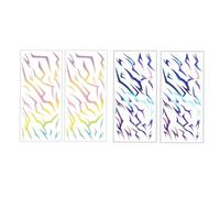 YEJAHY Lot de 4 Tatouages Éphémères Arc-en-Ciel à Effet Métallique, Stickers de Tatouage Temporaires Imperméables pour Cosplay et Festivals, Design Anime Body Art Décoration pour Halloween