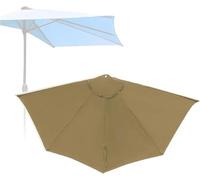Yekuhe Auvent de Rechange pour Parasol de Patio à 5 Baleines de 2.7m/9 Pieds, Housse de Rechange pour Parasol Demi-Rond, Housse de Rechange pour Parasol en Tissu supérieur(Kaki)
