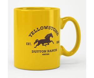 Yellowstone Officiellement Sous Licence Dutton Ranch Montana Mug (Jaune)