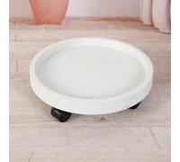 Yelvera Plateau roulant robuste en polypropylène de qualité supérieure pour un transport sûr de grands pots et arbres (blanc)