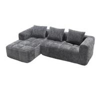 YeMaster Canapé combiné moderne, canapé en L, canapé 3 places, 250*158*60cm, pas d'installation nécessaire, avec 3 coussins, gris gris G