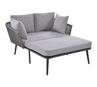 YeMaster Canapé de jardin, chaise longue, chaise longue d'extérieur, ensemble de meubles de balcon avec 2 coussins et 2 coussins, déhoussables et