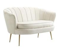 YeMaster Canapé deux places, canapé simple et élégant, adapté au salon ou à la chambre, 130x77x77 cm Blanc crème G