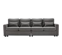 YeMaster Canapé multiplace, canapé 4 places avec accoudoirs et 4 coussins, 264*83*87cm, adapté au salon, à la maison, au bureau, gris foncé gris foncé G