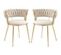 YeMaster Chaises de salle à manger (ensemble de 2), coussins en velours, design tissé à la main, conviennent à la salle à manger, au salon et à la