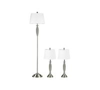 YeMaster Ensemble de 3 lampes, lampadaire et 2 lampes de table, adapté à l'éclairage moderne du salon et de la chambre à coucher