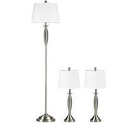 YeMaster Ensemble de 3 lampes, lampadaire et 2 lampes de table, adapté à l'éclairage moderne du salon et de la chambre à coucher