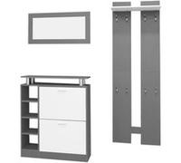 YeMaster Ensemble de garde-robe murale avec miroir, cintre pour panneau mural et armoire à chaussures, armoire de rangement pour chambre à coucher