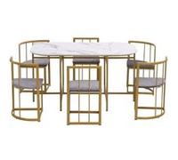 YeMaster Ensemble table à manger et chaises, ensemble table à manger six chaises, ensemble table à manger moderne, or or G