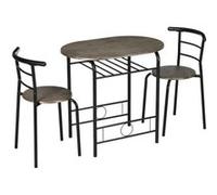 YeMaster Ensemble table à manger, table de cuisine, table basse, 80 x 53 x 74,5 cm, noir Noir G