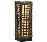 YeMaster Lampe d'extérieur à LED, lampe solaire en rotin, 15,5 x 15,5 x 46 cm, adaptée au jardin et à la cour Sable G