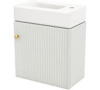 YeMaster Meuble de salle de bain, meuble sous vasque 46 cm, meuble suspendu avec vasque - blanc