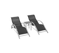 YeMaster Salon de jardin, ensemble de 3 chaises longues de jardin, 2 fauteuils et 1 table
