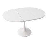 YeMaster Table à manger extensible, table basse ovale 100/140 x 100 x 75 cm - blanc