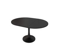 YeMaster Table à manger extensible, table basse ovale 100/140 x 100 x 75 cm - noir