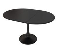 YeMaster Table à manger extensible, table basse ovale 100/140 x 100 x 75 cm - noir Noir G